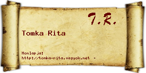 Tomka Rita névjegykártya